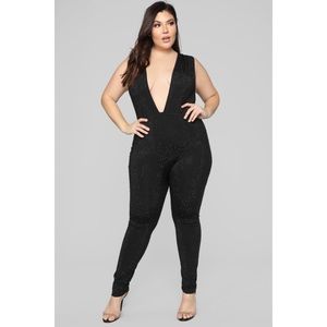 Break of Dawn Black Rhinestone Jumpsuit